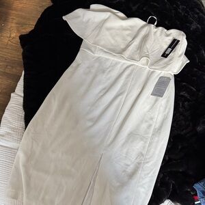 White Bridal Strapless Dress